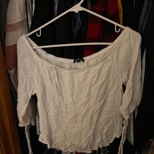 off shoulder white blouse
